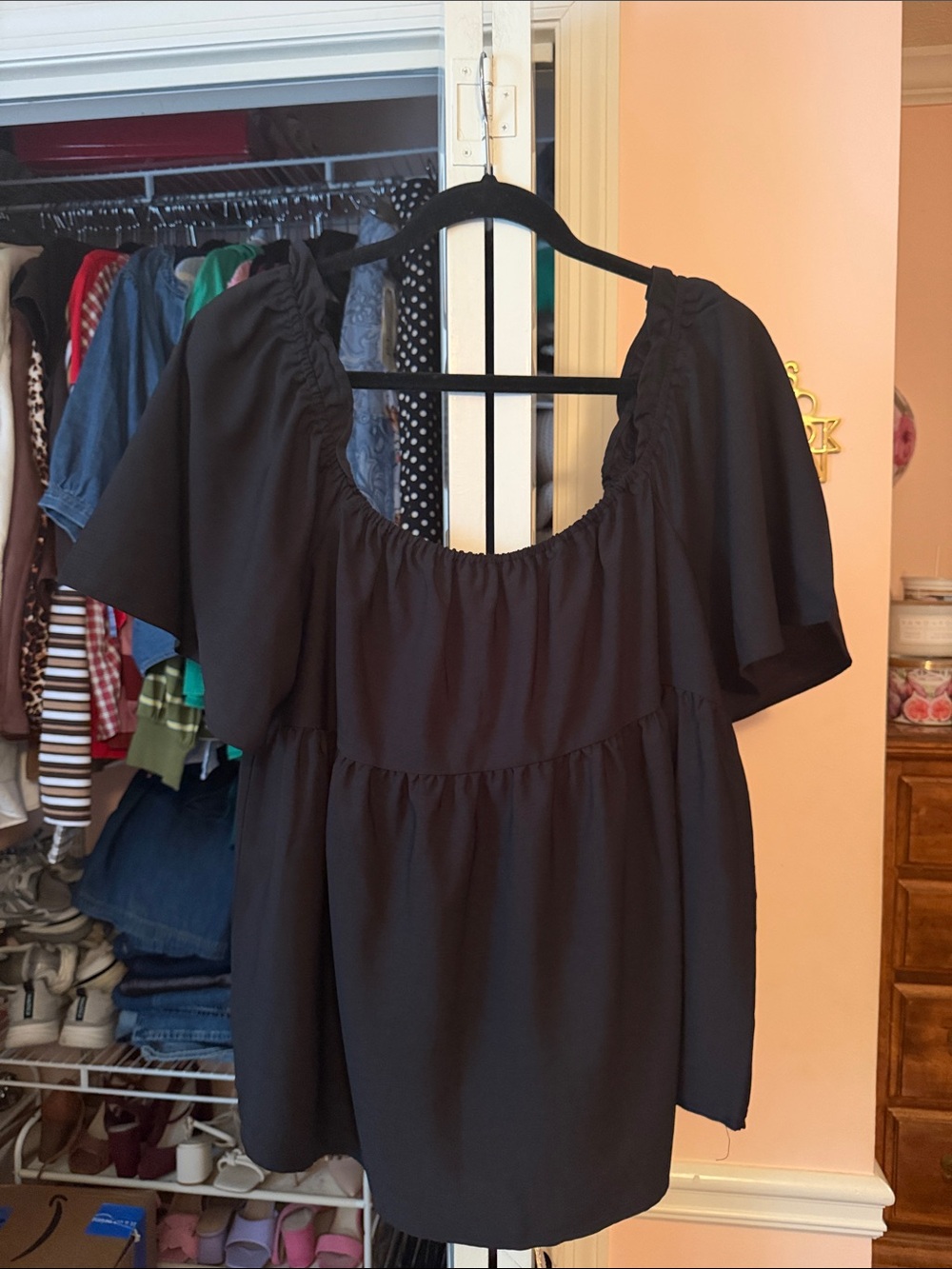 Women’s Black flutter Sleeve  Top